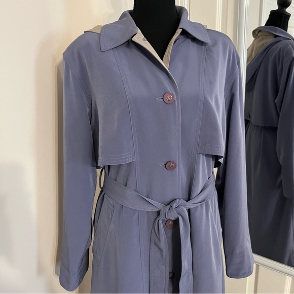 Vintage Misty Harbor Light Blue Trench Coat Women's Size 10P - Picture 1 of 14